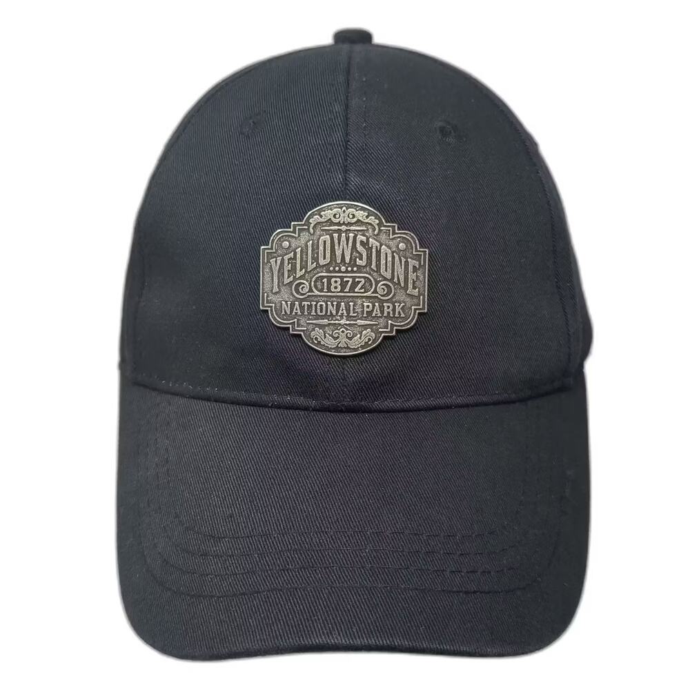 Polar Graphics Baseball Cap Black Slideback Hat Yellowstone National Park OS